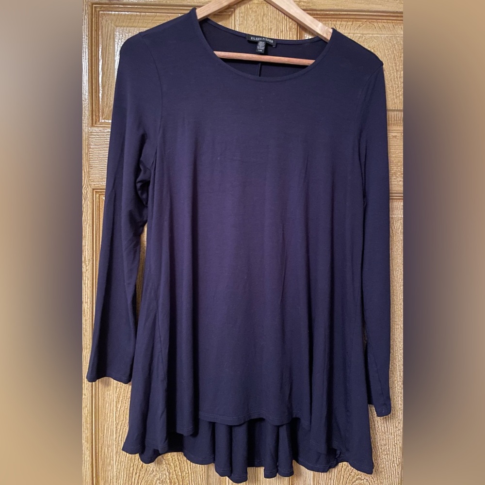 Eileen Fisher Deep Navy Tunic Top Size Large